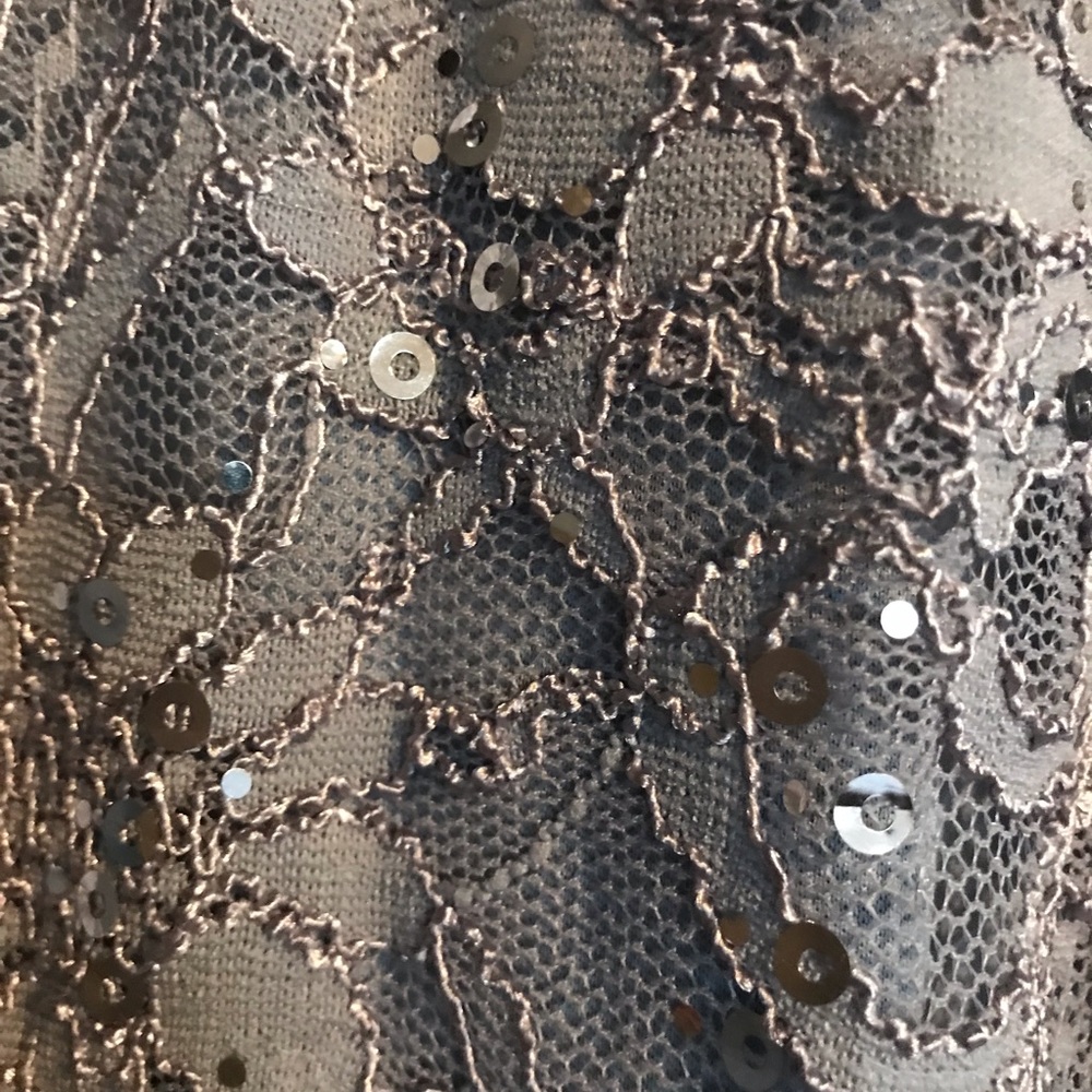 Grayish blue lace sequins top. - Picture 2 of 2